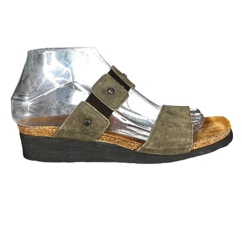 NAOT Women’s Ashley Green Suede Slip On Sandal Size US 7